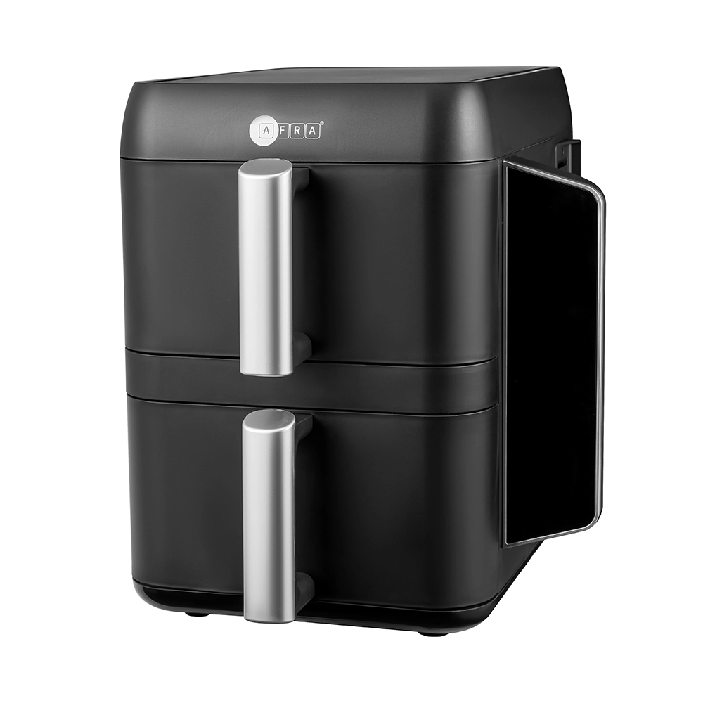 AFRA Dual Air Fryer 9L 2400W black air fryer with two baskets for UK kitchens